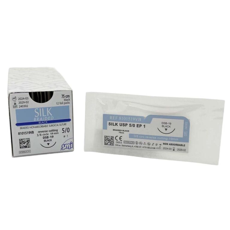 Sutures Silk Braided Black Aigu. triangle 3/8 cercle